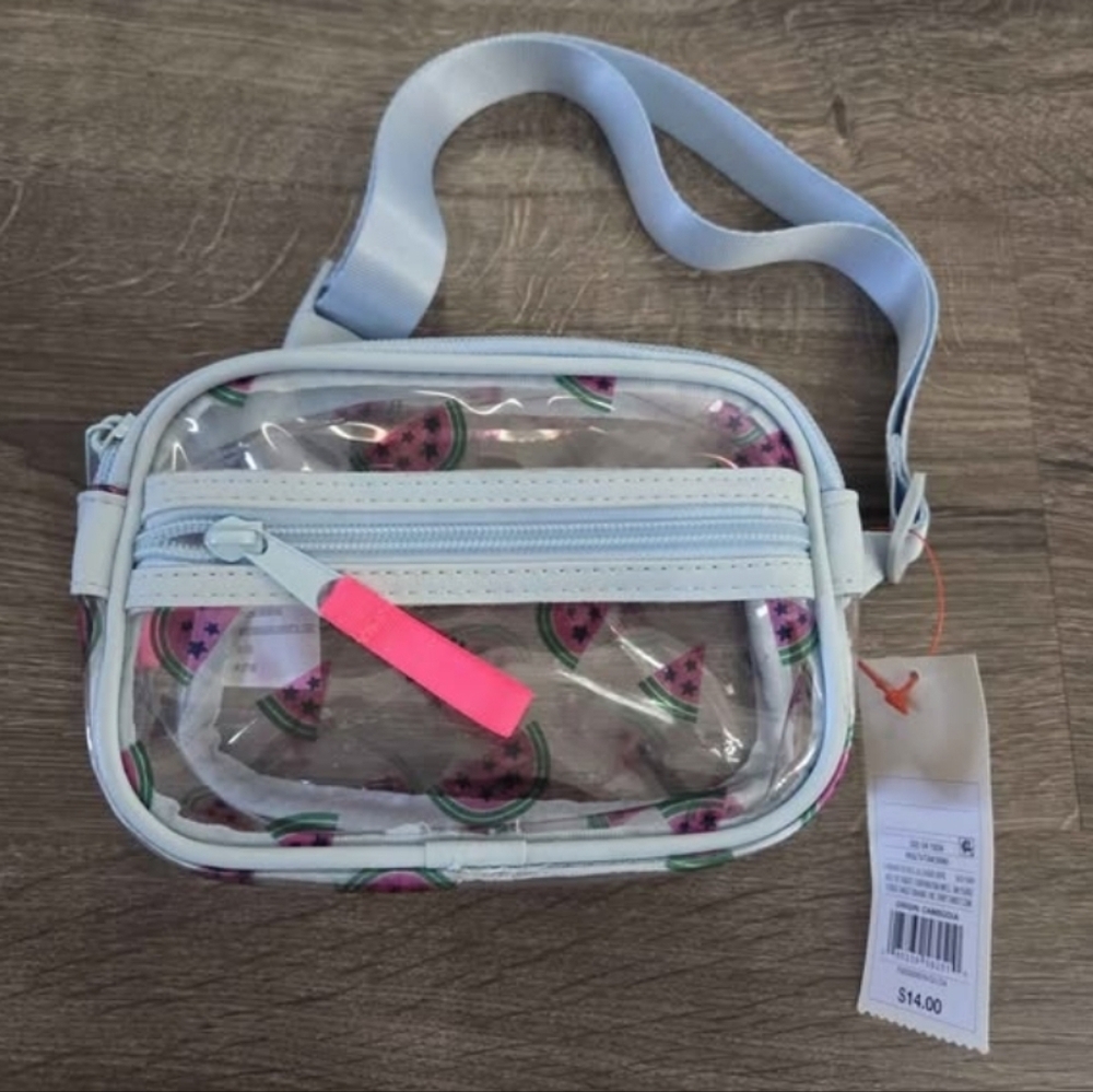 Girls Watermelon Print Clear Crossbody Bag NWT